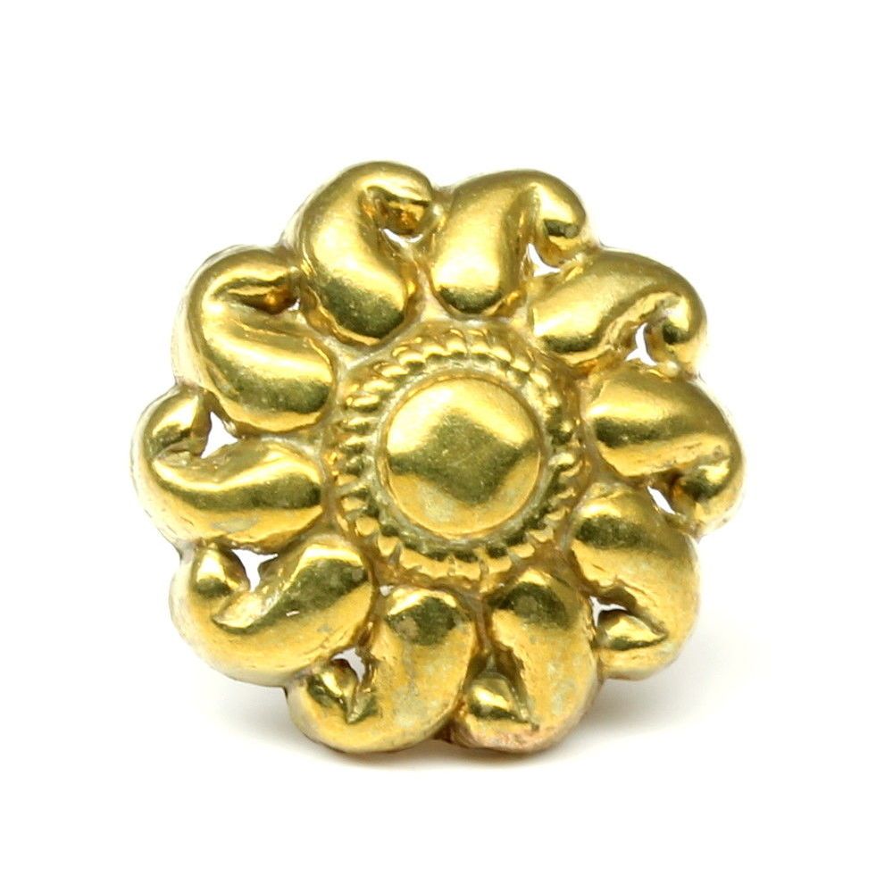 Flower Antique gold finish nose stud