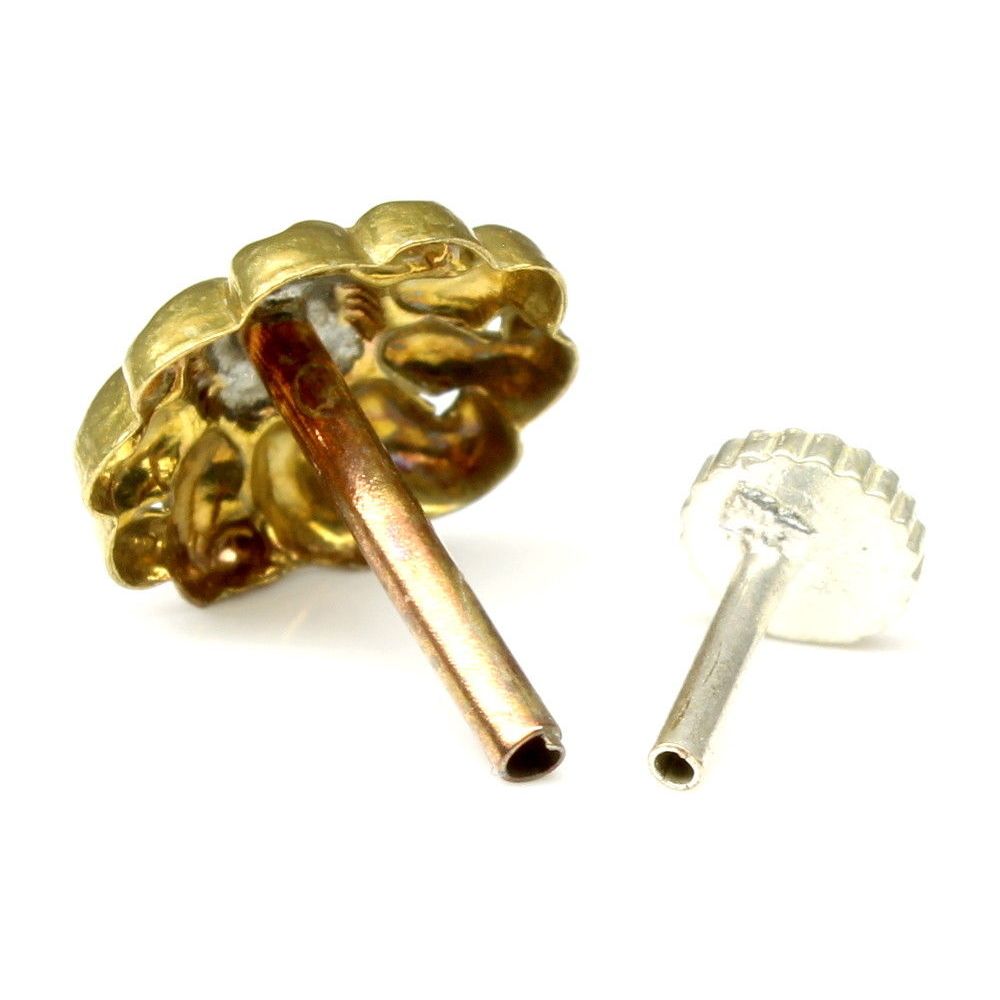 Flower Antique gold finish nose stud