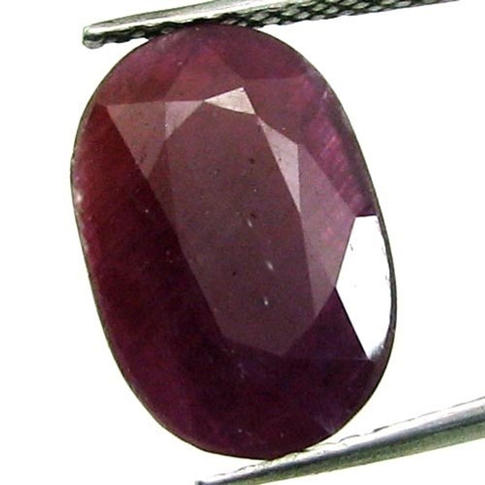 Certified 7.26Ct Natural Untreated Ruby (Manik) Oval Rashi Sun Gemstone