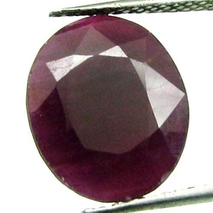 Certified 6.79Ct Natural Untreated Ruby (Manik) Oval Rashi Sun Gemstone