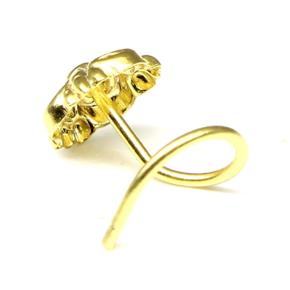 Traditional gold plated L Bend nose stud 22g