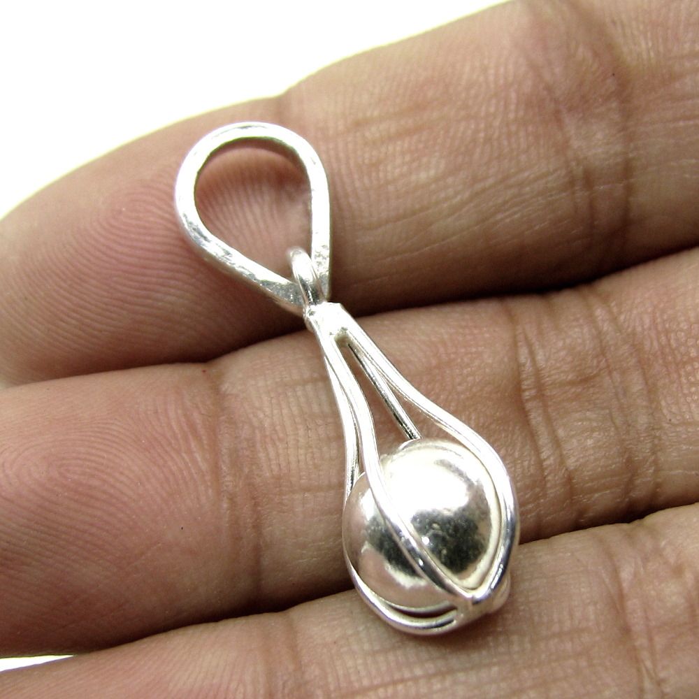 Silver ball deals pendant