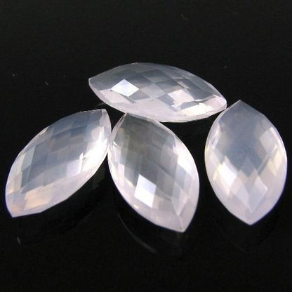 ROSE QUARTZ 15.9Ct 4pc Lots Marquise Checker Board Cut Pink Gemstone