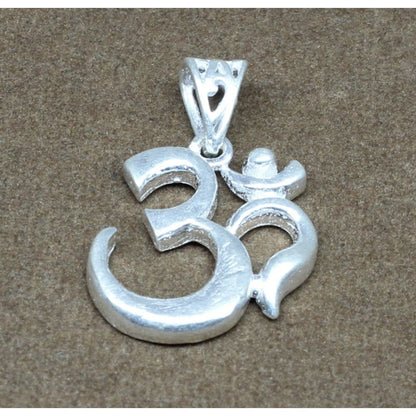 Pure Solid Silver OM Shiva God Pendant