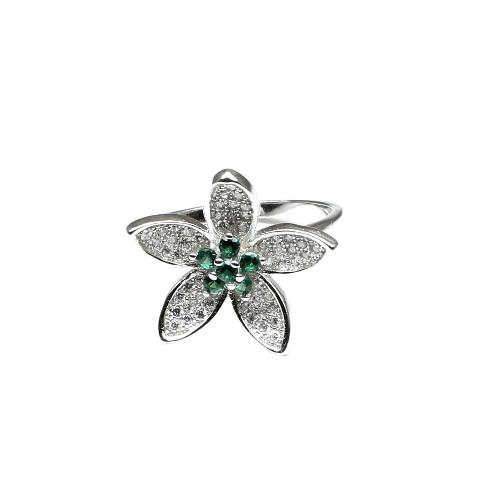 Cute Flower Style Real Solid 925 Sterling Silver Ring