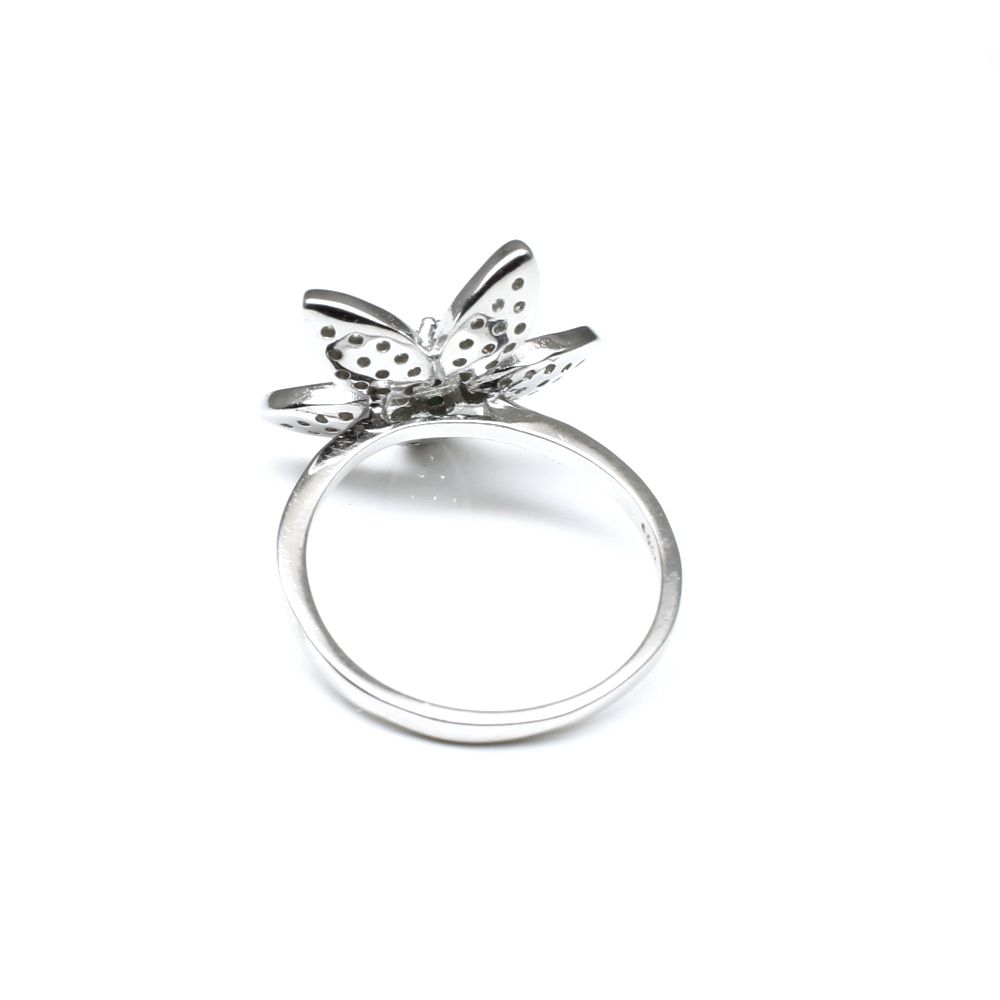 Cute Flower Style Real Solid 925 Sterling Silver Ring