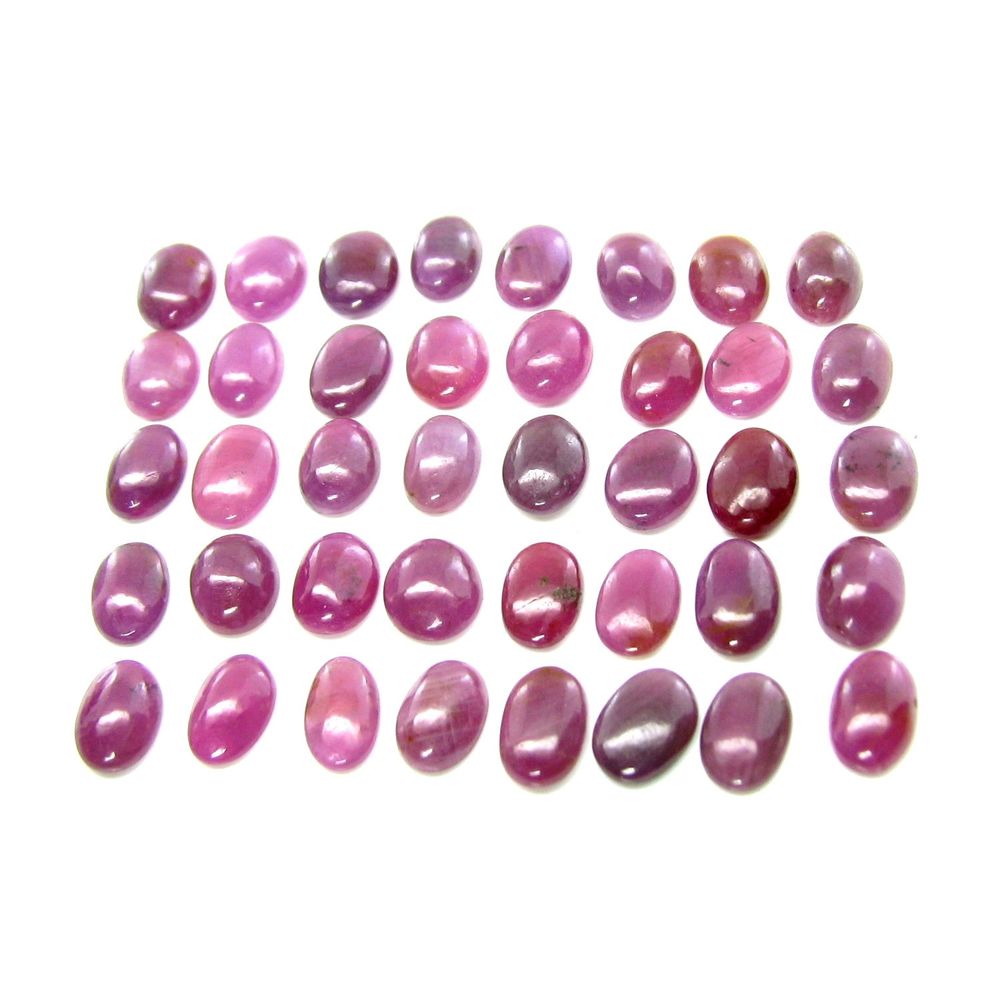 82Ct-47pc-Lot-8X6mm---8.8X7mm-Natural-Ruby-Oval-Cabochone-Gemstones