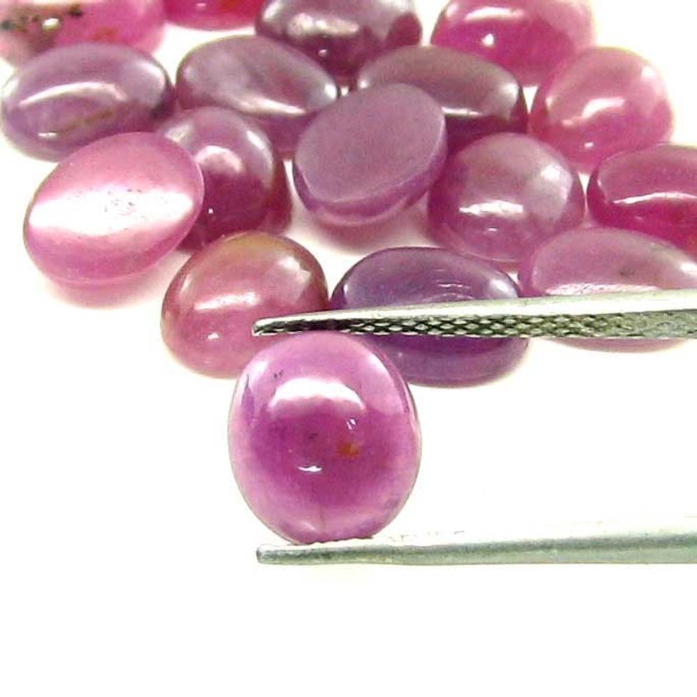 68.6Ct 39pc Lot 7X6mm - 7.8X7mm Natural Ruby Oval Cabochone Gemstones