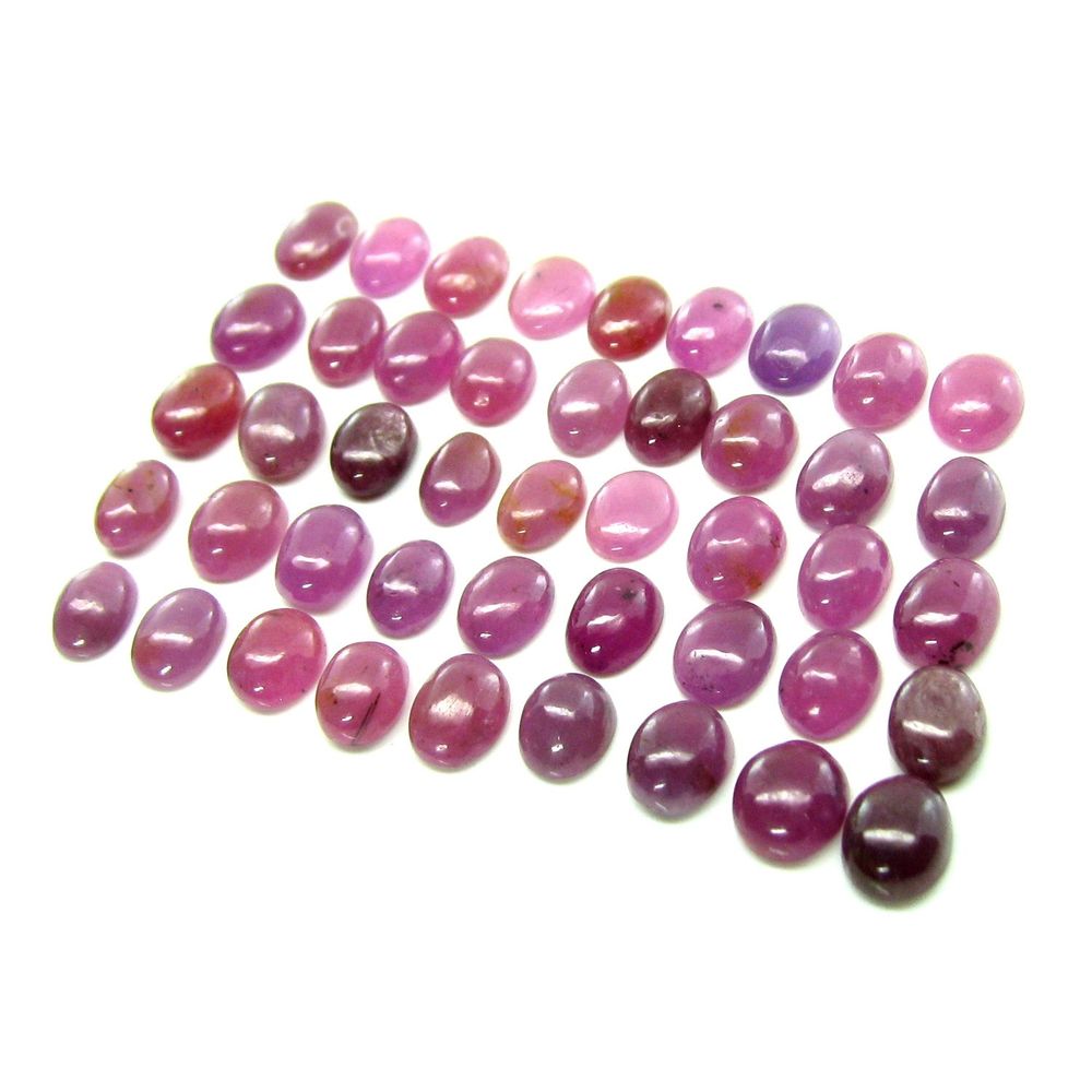 29.9Ct 10pc Lot 10X8mm - 10.8X8.5mm Natural Ruby Oval Cabochone Gemstones