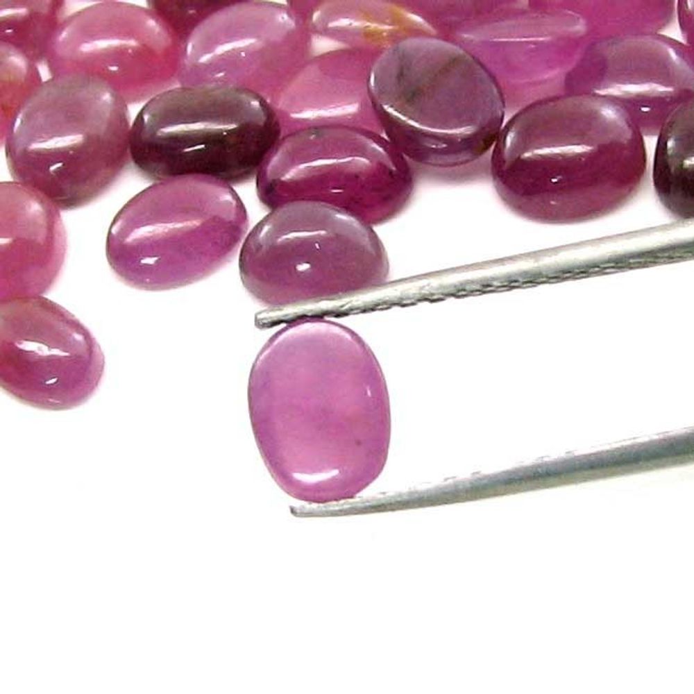 29.9Ct 10pc Lot 10X8mm - 10.8X8.5mm Natural Ruby Oval Cabochone Gemstones