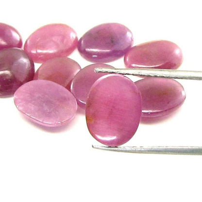 37.2Ct 15pc Lot 10X8.8mm - 10X7.8mm Natural Ruby Oval Cabochone Gemstones