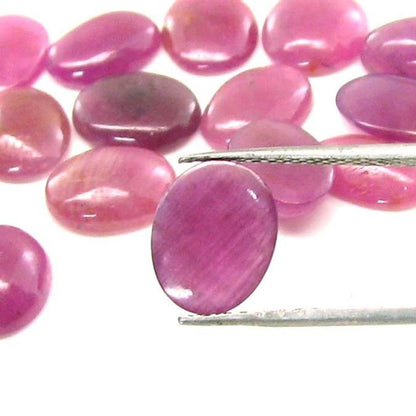 40.9Ct 9pc Lot 12X8mm - 12.8X9.8mm Natural Ruby Oval Cabochone Gemstones