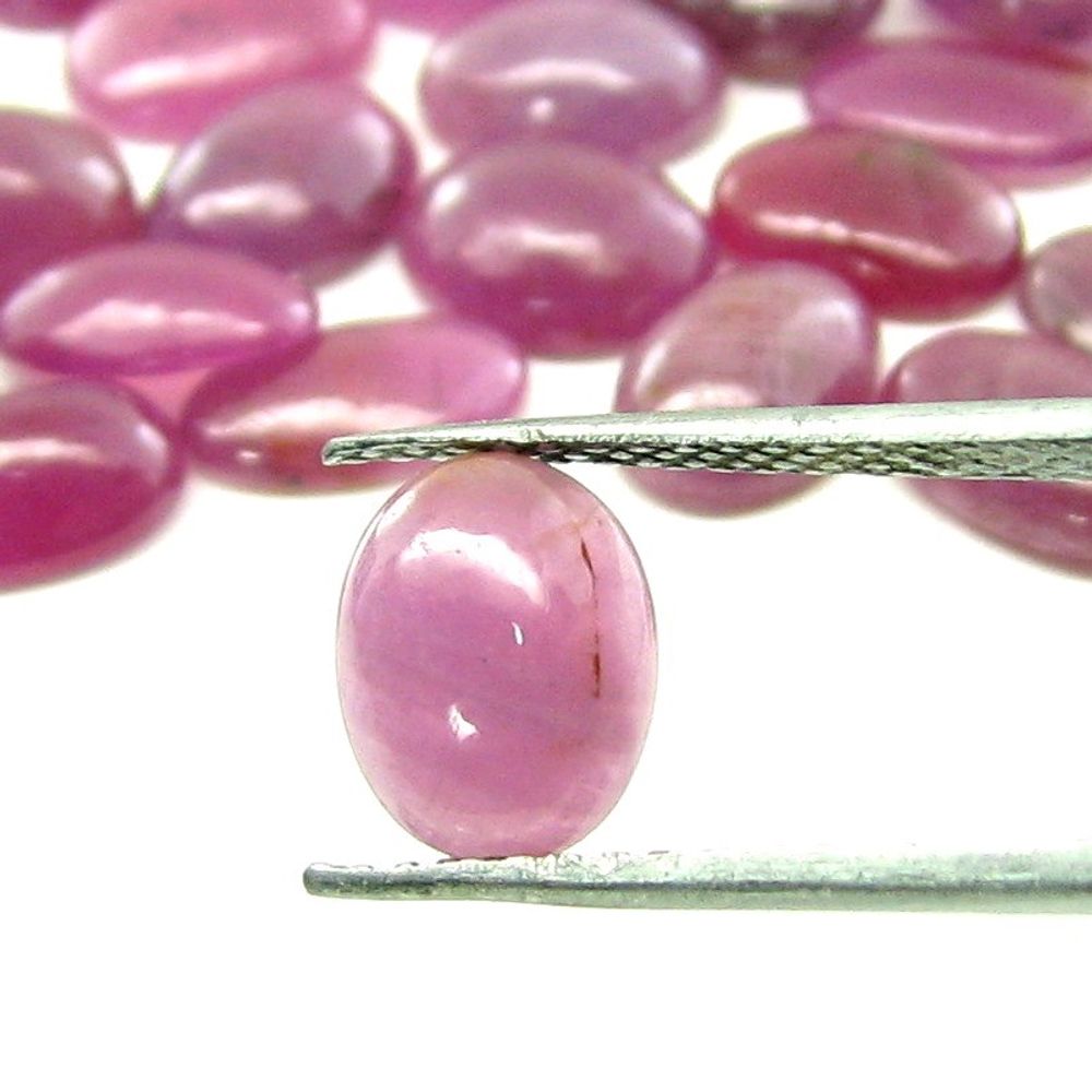 84.1Ct 40pc Lot 9X6mm - 10X7mm Natural Ruby Oval Cabochone Gemstones