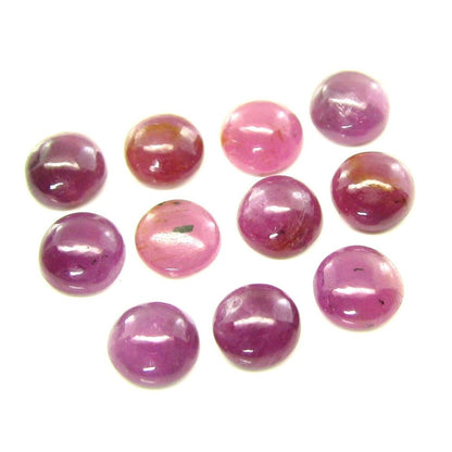 50.5Ct 25pc Lot 7.5mm - 7.8mm Natural Ruby Round Shape Cabochone Gemstones