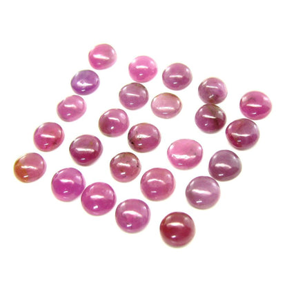 48.9Ct 40pc Lot 6mm - 6.5mm Natural Ruby Round Shape Cabochone Gemstones