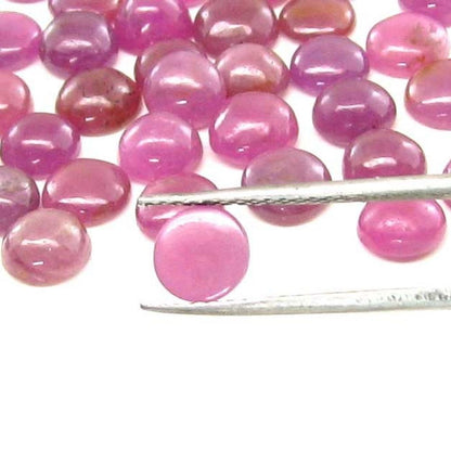 24.4Ct 28pc Lot 6mmX5.2mm - 6.5mmX5.5mm Natural Ruby Oval Cabochone Gemstones