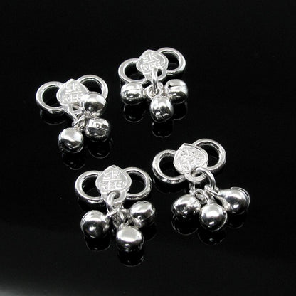 4pc Set of Solid Silver Clasp/lock Bells for Anklets