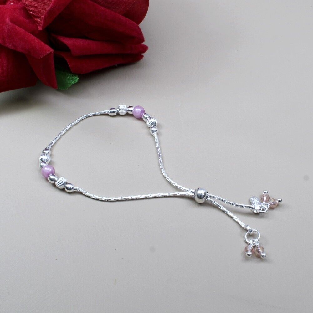 92.5 Silver Bracelet Center Flower and Leaf Round CZ In Silver Color ~  CaratCafe – CaratCafeInd