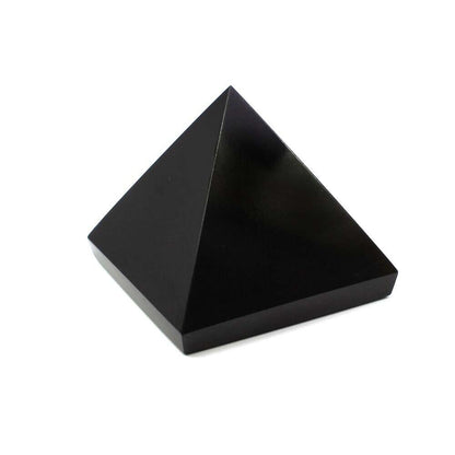 Natural Black Obsidian Crystal Pyramid Healing Stone Rock Reiki