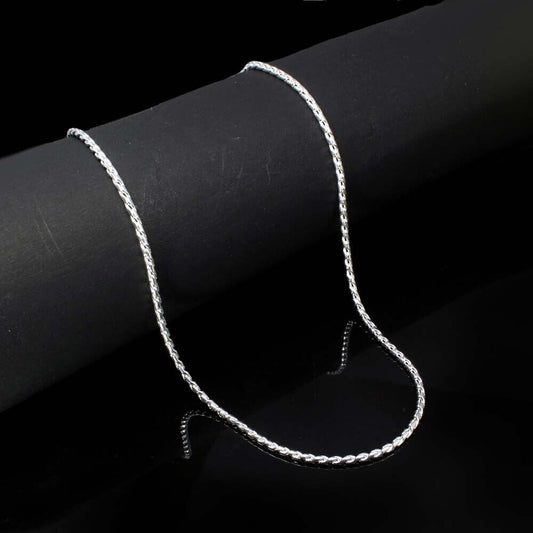 Indian Style 925 Sterling Silver Link Design Chain 18" Neck Chain