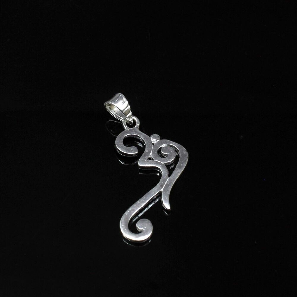 Pure Indian Sterling Silver OM Shiva religious God Pendant