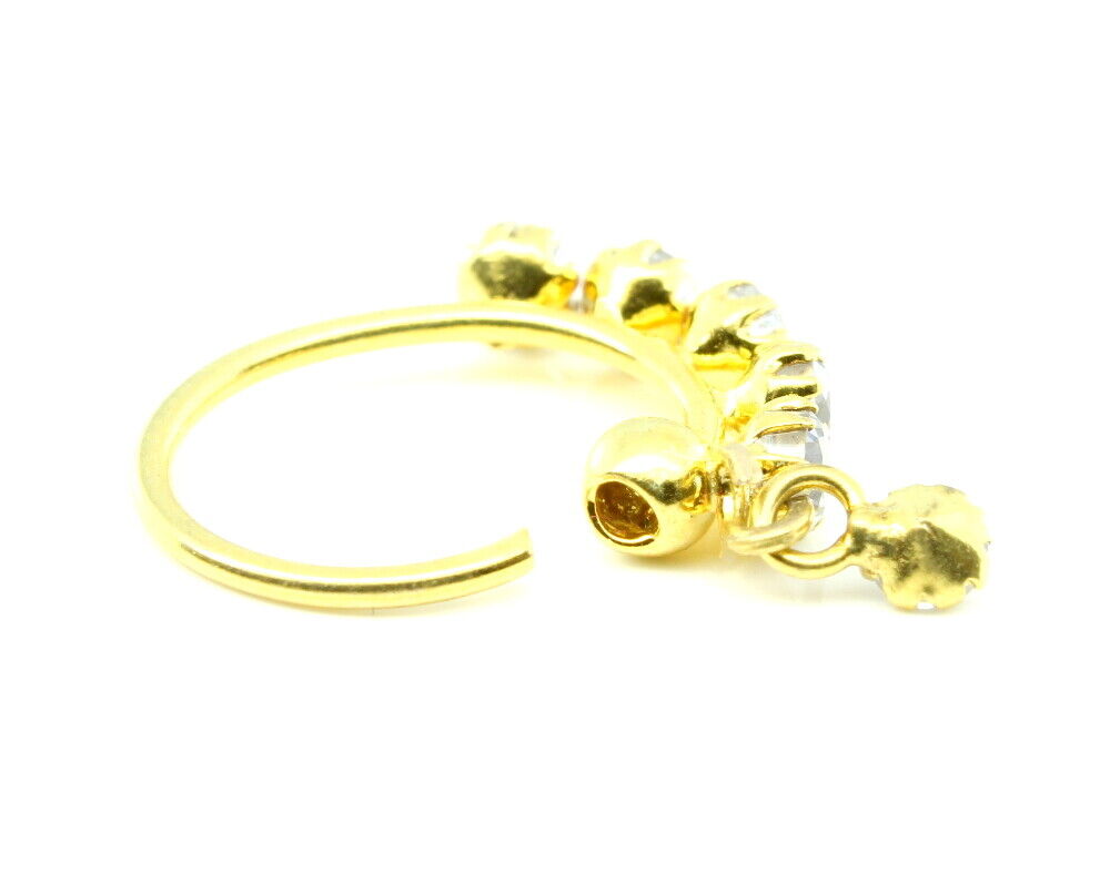 Ethnic Style 6 CZ Studded Nose Hoop Ring