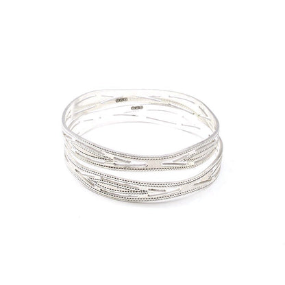 Indian Style Solid Real Silver Women Bangles Bracelet (Kangan)