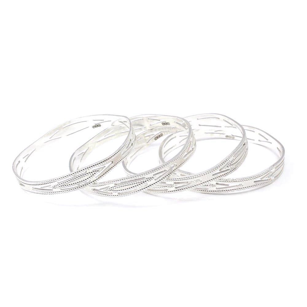 Indian Style Solid Real Silver Women Bangles Bracelet (Kangan)