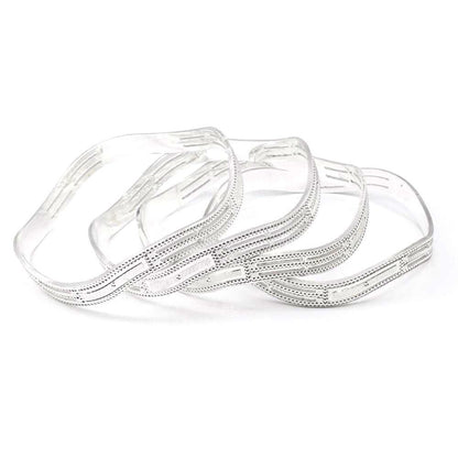 Indian Style Real Sterling Silver Women Bangles Bracelet (Kangan)