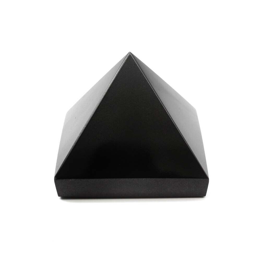 Natural Black Obsidian Crystal Pyramid Healing Stone Rock Reiki