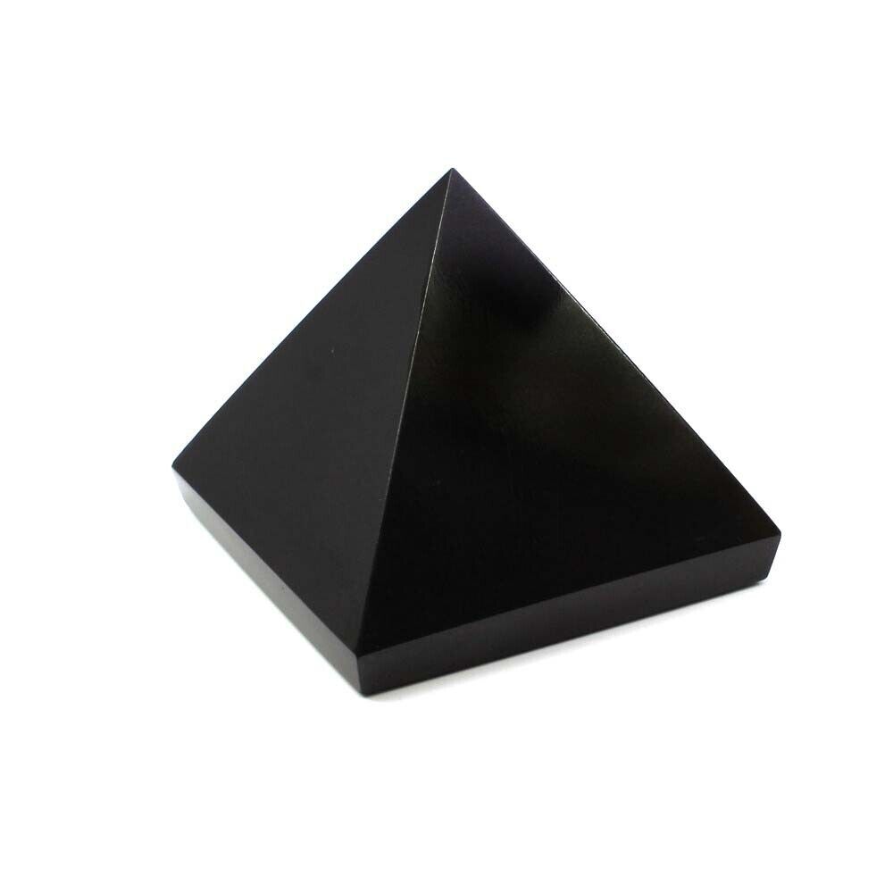 545 Carats Natural Black Obsidian Crystal Pyramid Healing Stone Rock Reiki