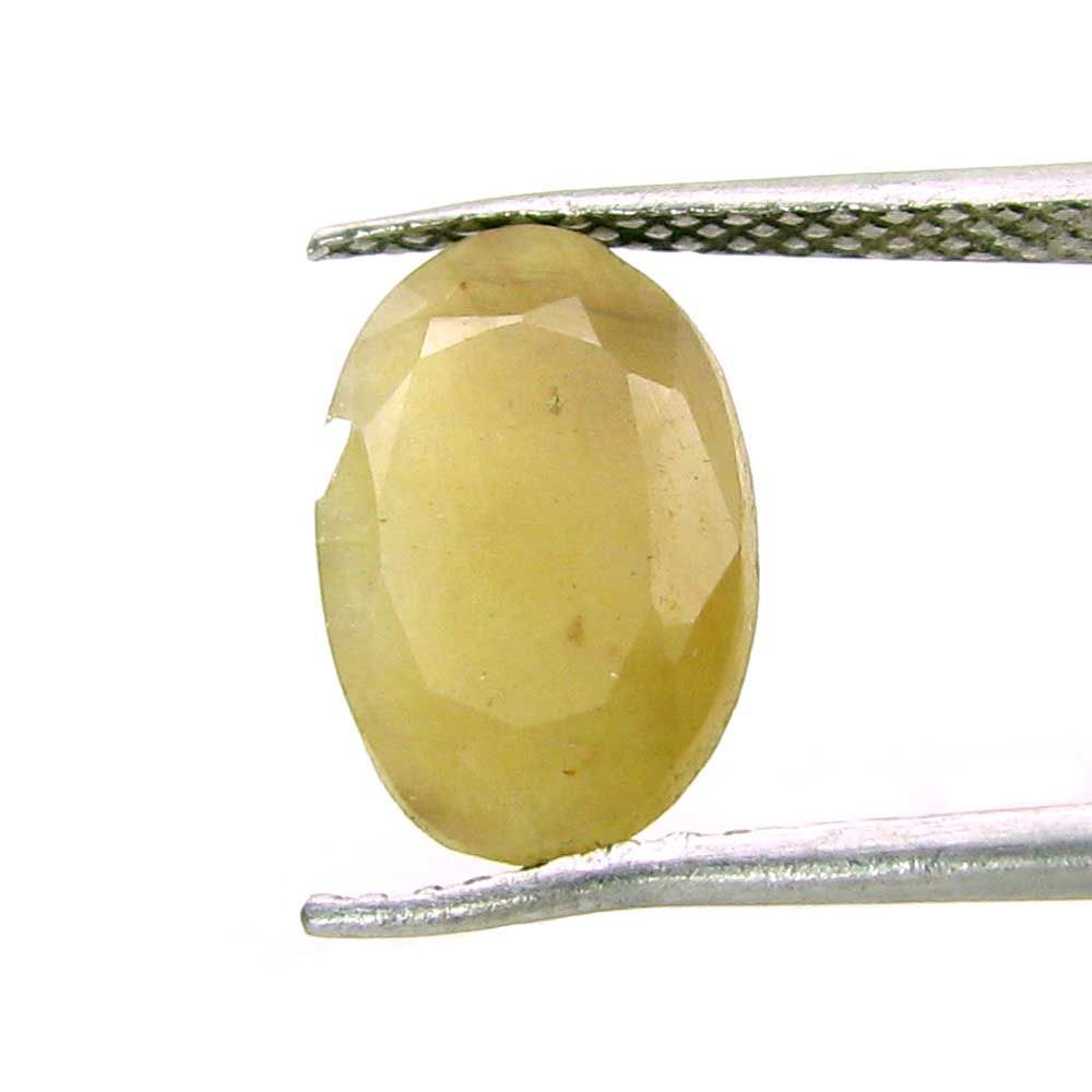 5Ct Natural Yellow Sapphire (Pukhraj) Oval Faceted Gemstone