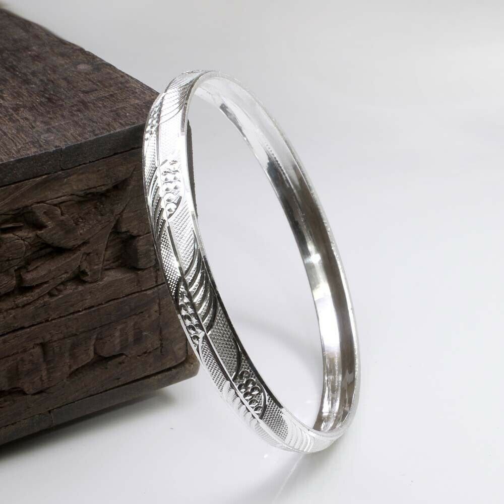 Real Sterling Silver Men's Designer Bangle