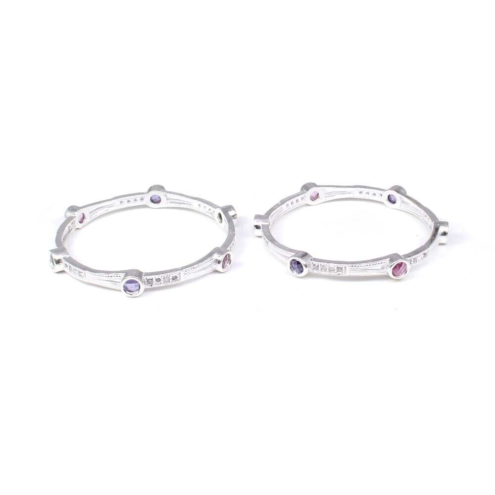 Sterling Baby Girl CZ Bangles Bracelet