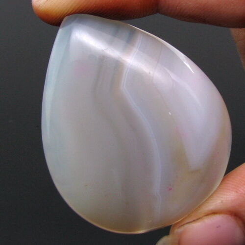 83.1Ct Natural Picture Blue Botswana Agate Pear Cabochon Gemstone