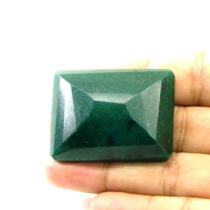 Huge 140.6Ct Natural Brazilian Green Quartz Gemstone in Emerald Color Rectangle