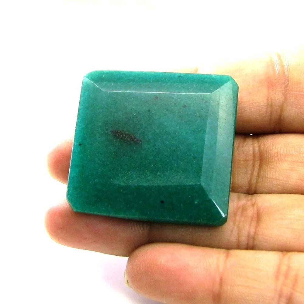 Huge 122.3Ct Natural Brazilian Green Quartz Gemstone in Emerald Color Rectangle