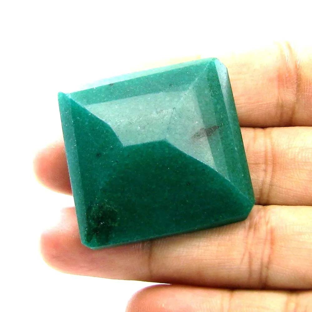 Huge 122.3Ct Natural Brazilian Green Quartz Gemstone in Emerald Color Rectangle