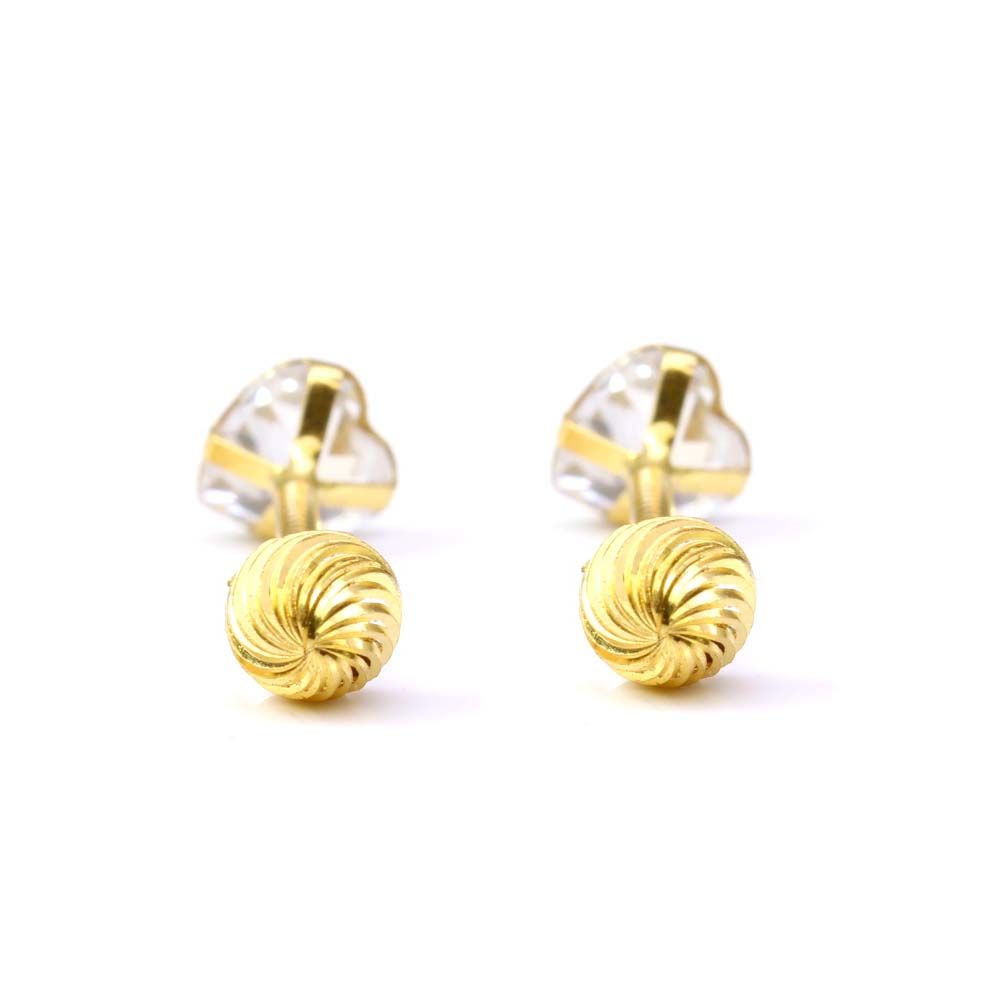 14k Solid Gold Screw Back Earrings