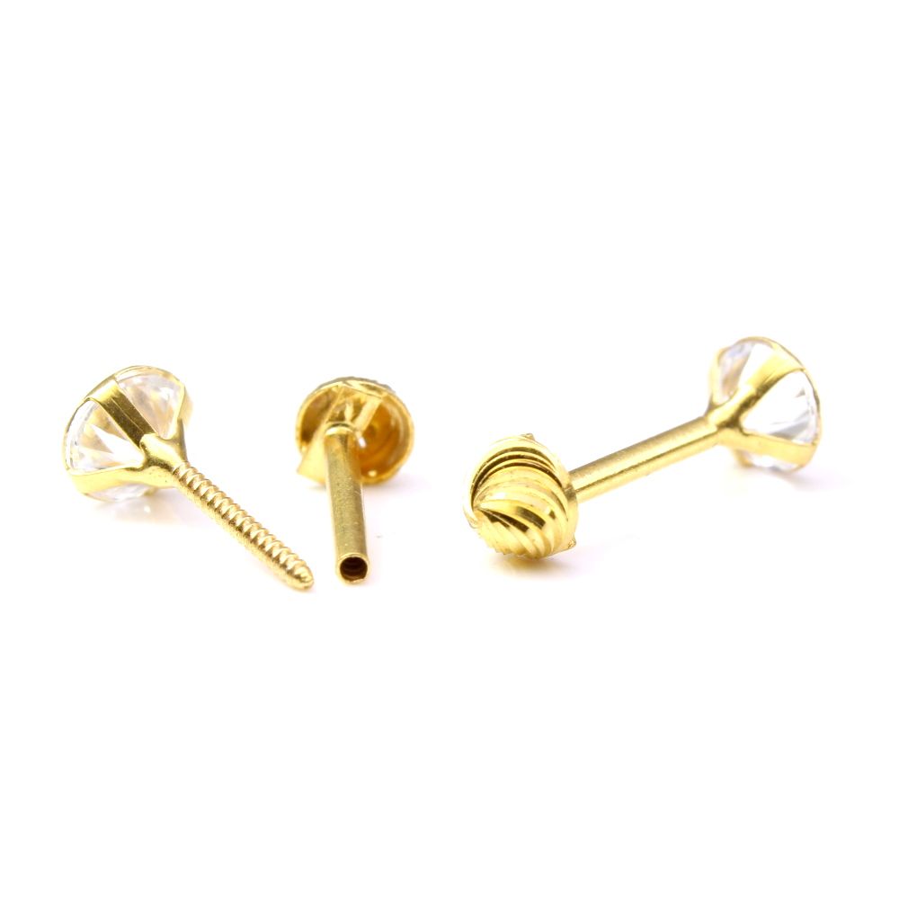 10K Moissanite Gold Screw Back Earrings — Aria jeweler inc