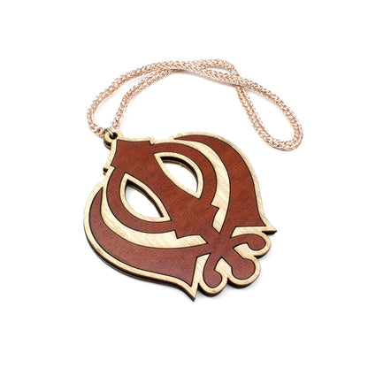 Punjabi Sikh Wooden khanda Car Hanger