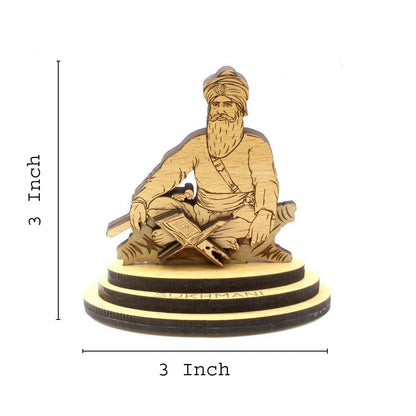 Sikh Idol Wooden Car Decorative Showpiece