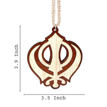 Punjabi Sikh Wooden khanda Car Hanger