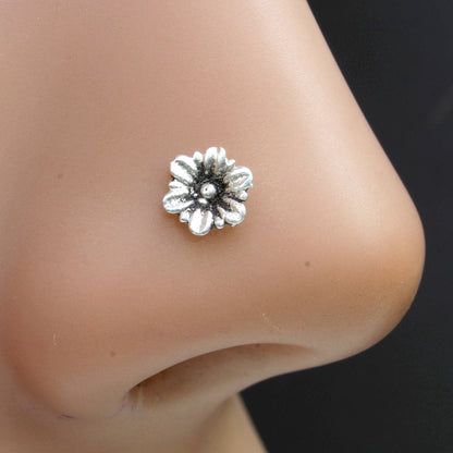 925 Sterling Silver Floral Nose ring 