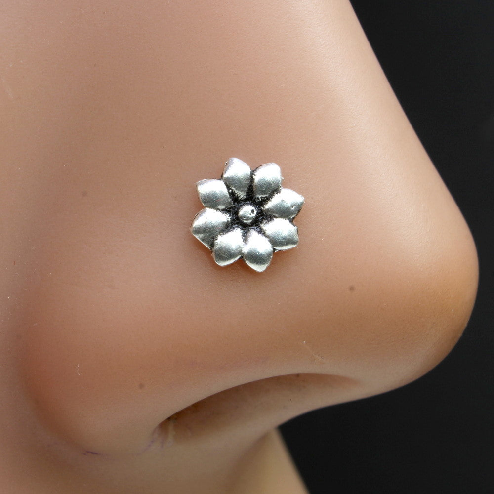 Nose Pin in 92.5 Sterling Silver embellished with Swarovski Zirconia –  HighSpark