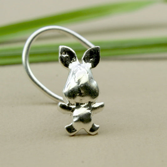 Cute Rabbit Real Sterling Silver Nath 