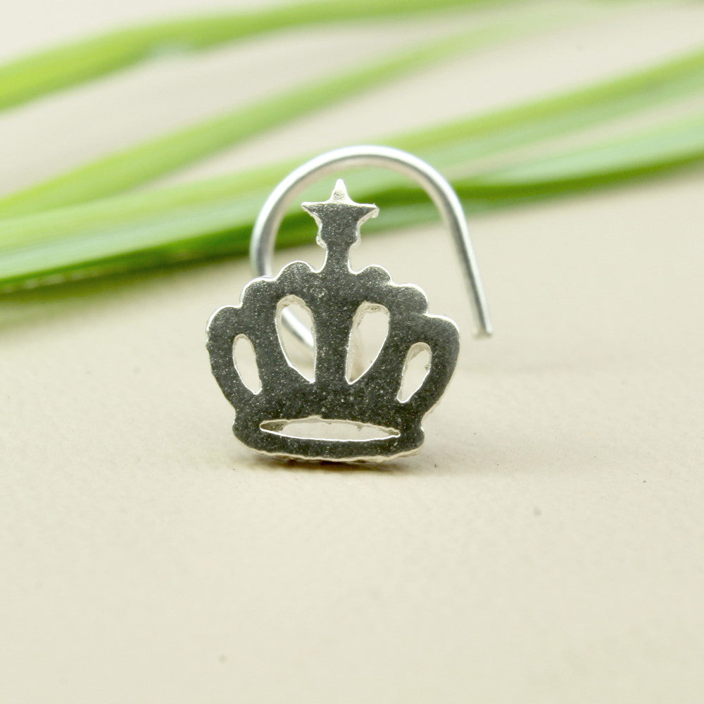 Real Sterling Silver Crown nose ring 