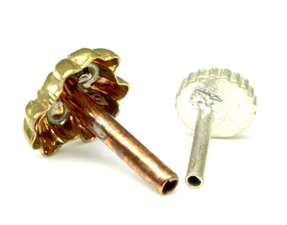 Antique gold finish push pin nose stud