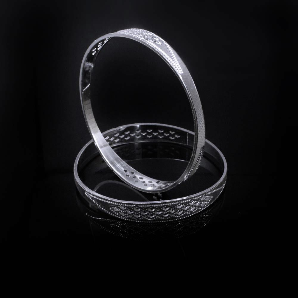 Indian Real Sterling Silver Women Bangles Bracelet (Kangan) Pair