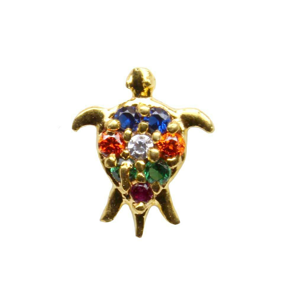 Turtle gold plated  Nose stud push pin